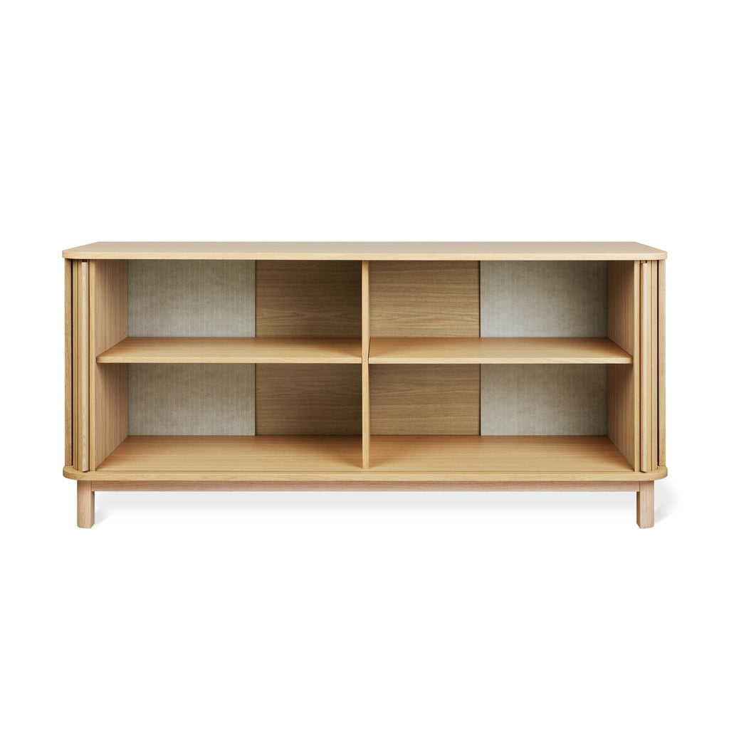 Ledger Sideboard – FSC® - Certified Tambour Door Storage with Adjustable Shelves - Sage InteriorsGusCabinet