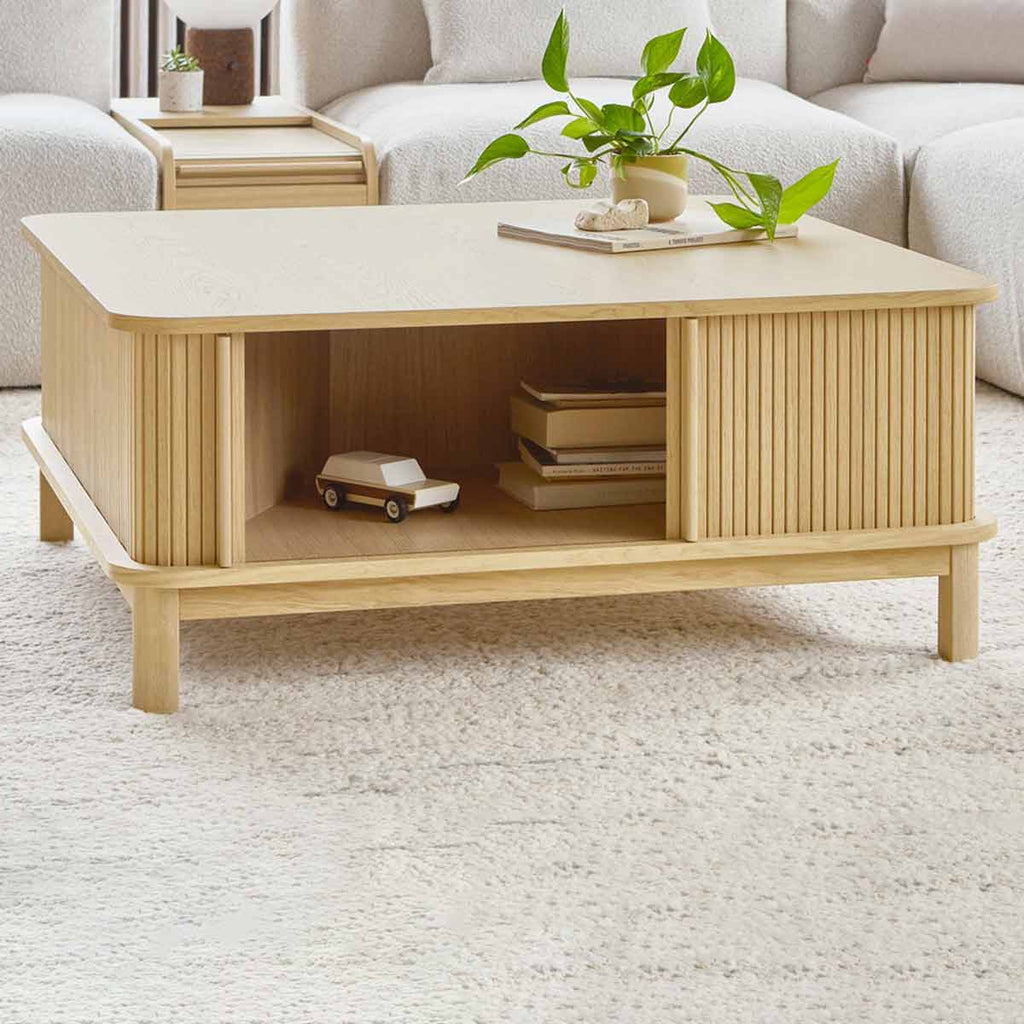 Ledger Storage Box – FSC - Certified Tambour Top with Waterfall Edge Design - Sage InteriorsGusstorage box