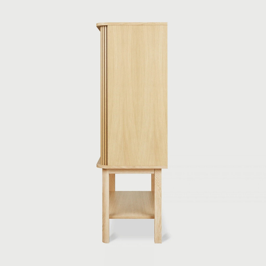 Ledger Tall Cabinet – FSC® - Certified Storage with Tambour Doors in Natural Wood - Sage InteriorsGusCabinet