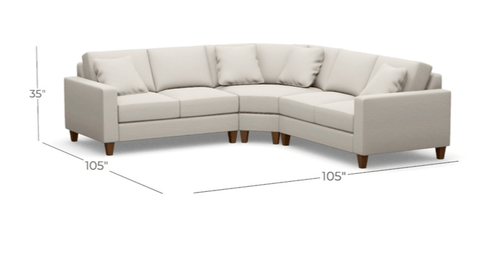 Louise sectional, wedge, 2 x 2 seaters, bench seat/cushions/ no welt, Nomad - Sage InteriorsNorwalk
