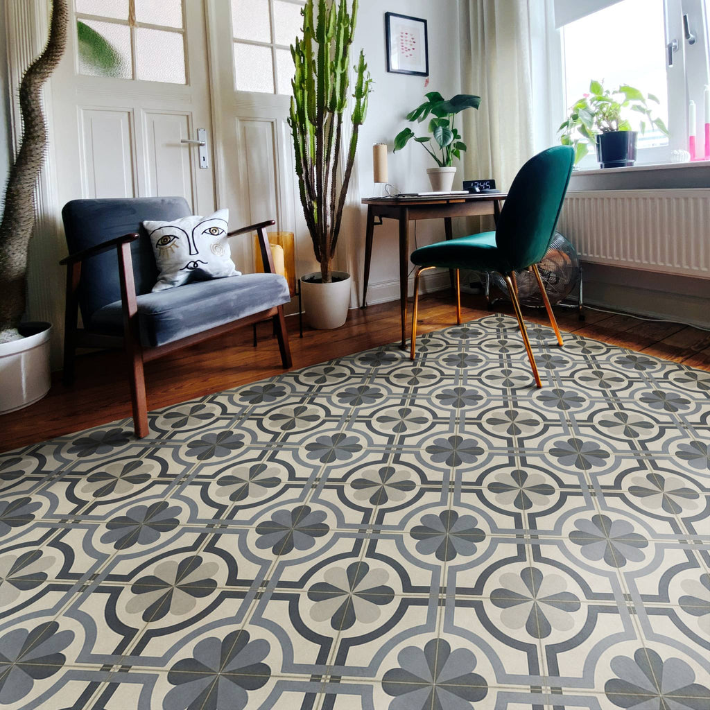 Madame Curie Vintage Vinyl Floorcloth - Sage InteriorsSpicher and Co