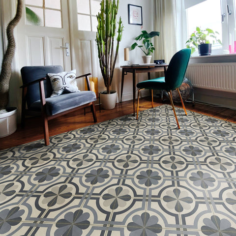 Madame Curie Vintage Vinyl Floorcloth - Sage InteriorsSpicher and Co