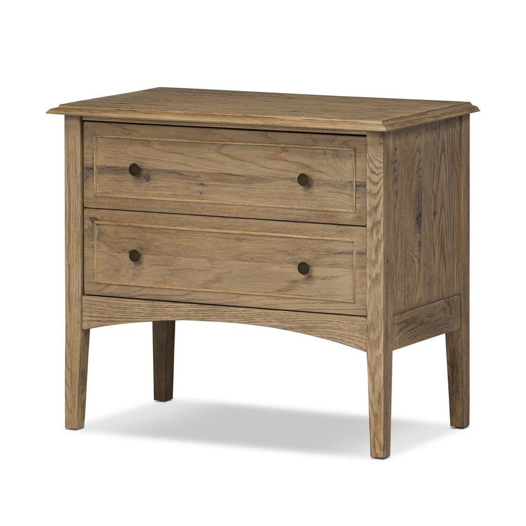 Maggie Nightstand Aged Smoked Oak Resawn - Sage InteriorsSage Interiors