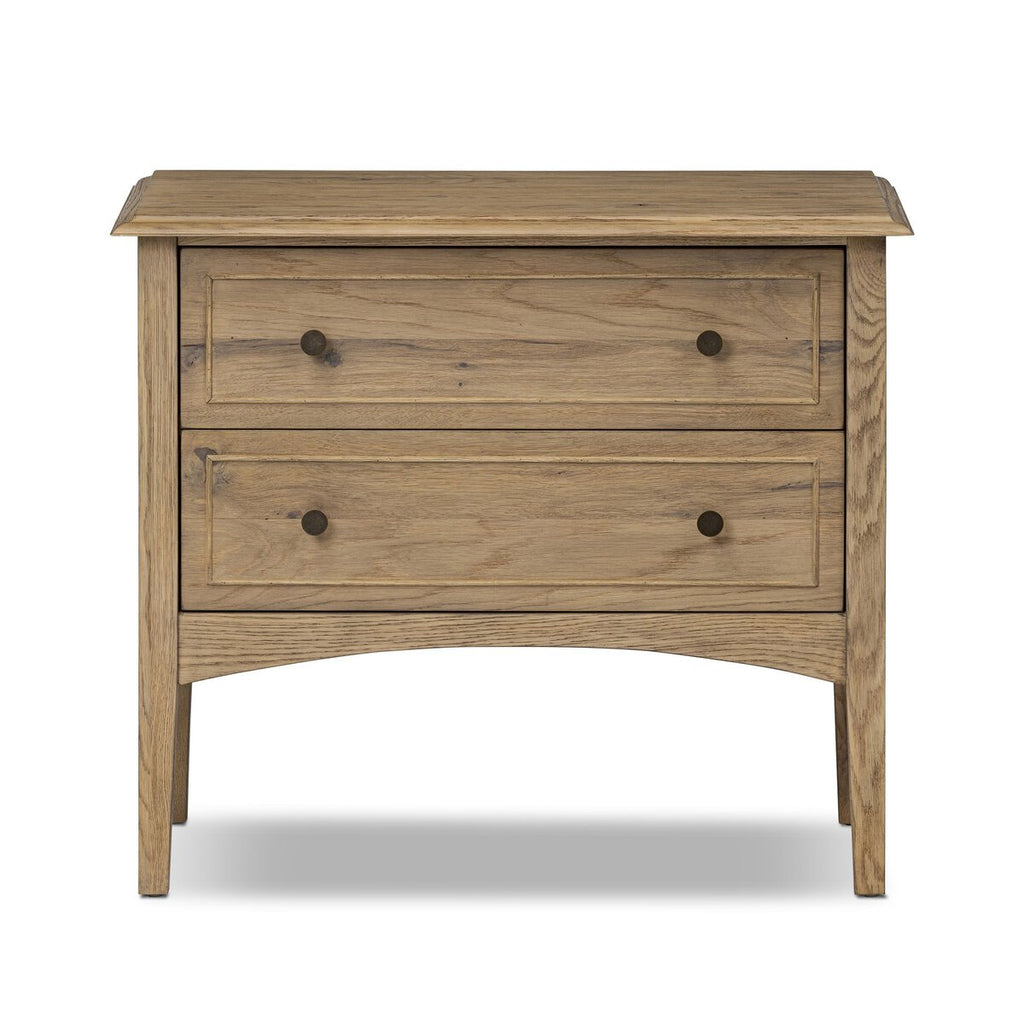Maggie Nightstand Aged Smoked Oak Resawn - Sage InteriorsSage Interiors