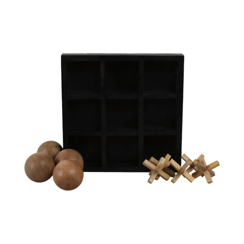 Mango Wood Tic Tac Toe Decorative Board Game - Black, 10 in. - Sage InteriorsSagebrook Homegame