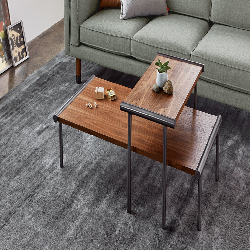 Manifold Square Coffee Table – Walnut or Ash Veneer with Brass or Pewter Base - Sage InteriorsGusManifold End Table