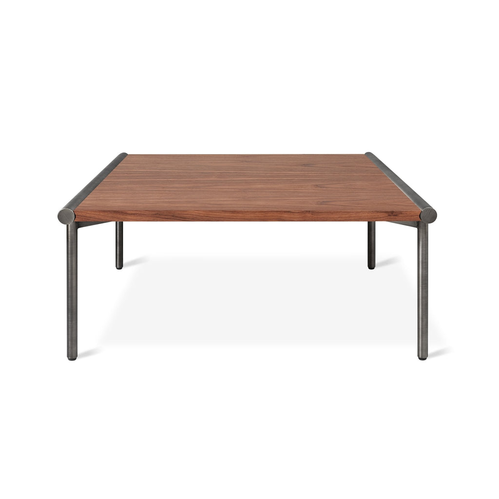 Manifold Square Coffee Table – Walnut or Ash Veneer with Brass or Pewter Base - Sage InteriorsSage InteriorsManifold End Table
