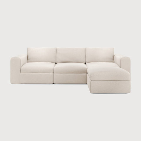 Mellow Modular Sofa Set – 3 Seater + Footstool 👤3 - Sage InteriorsEthnicraftSofa