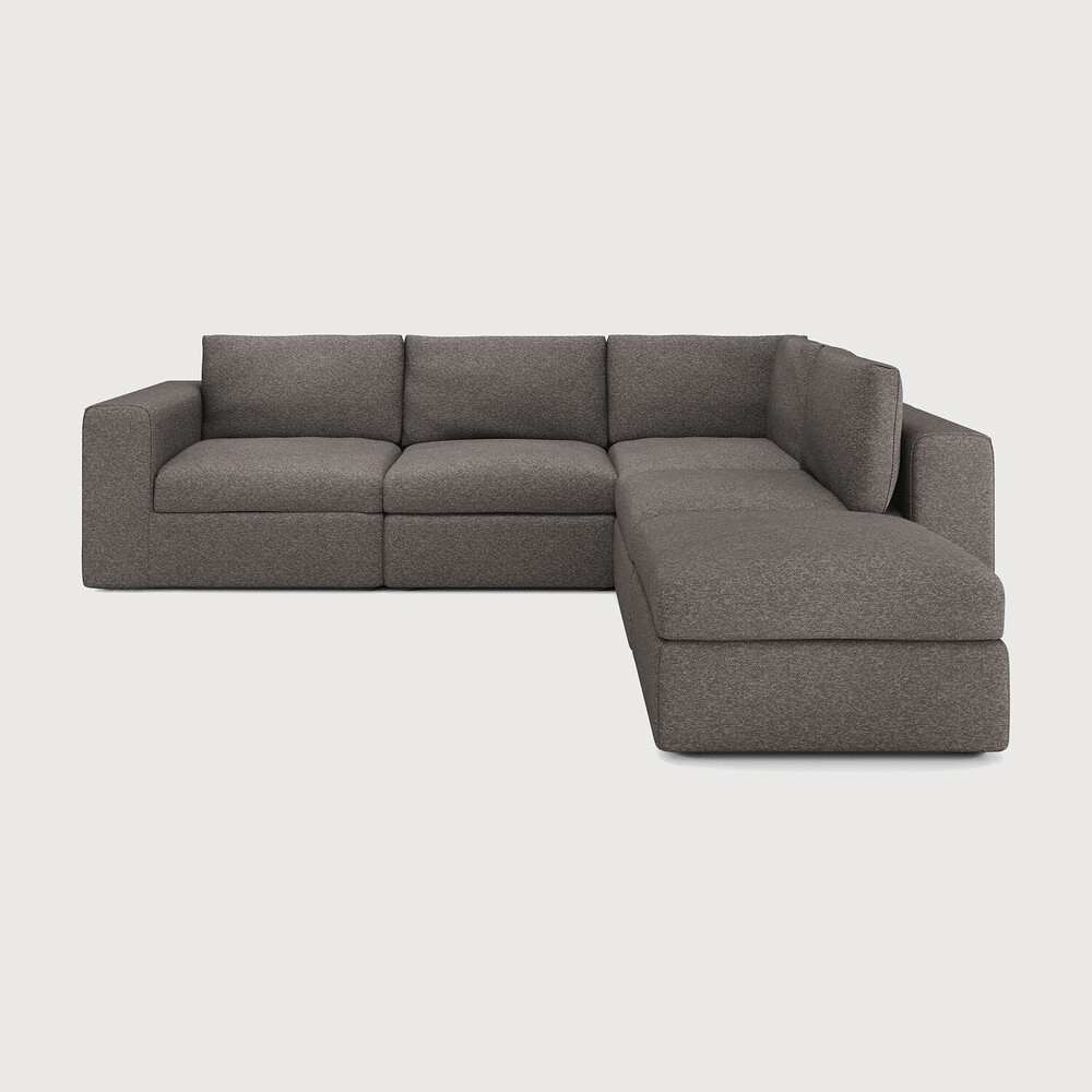 Mellow Modular Sofa Set – Upholstered Sectional with Wooden Legs - Sage InteriorsEthnicraftSofa