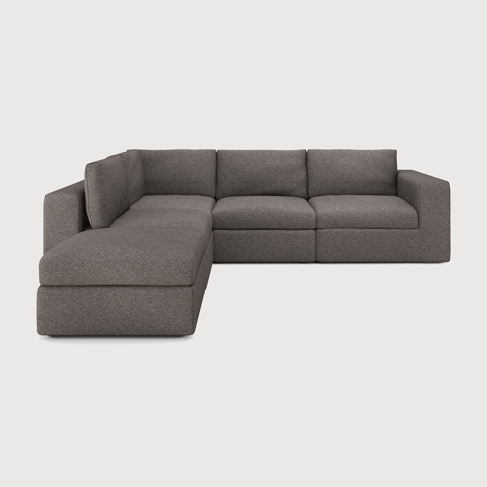 Mellow Modular Sofa Set – Upholstered Sectional with Wooden Legs - Sage InteriorsEthnicraftSofa