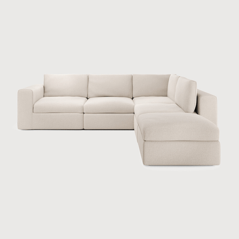 Mellow Modular Sofa Set – Upholstered Sectional with Wooden Legs - Sage InteriorsEthnicraftSofa