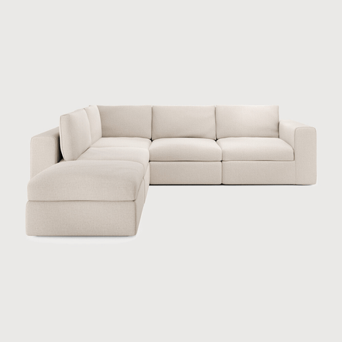 Mellow Modular Sofa Set – Upholstered Sectional with Wooden Legs - Sage InteriorsEthnicraftSofa