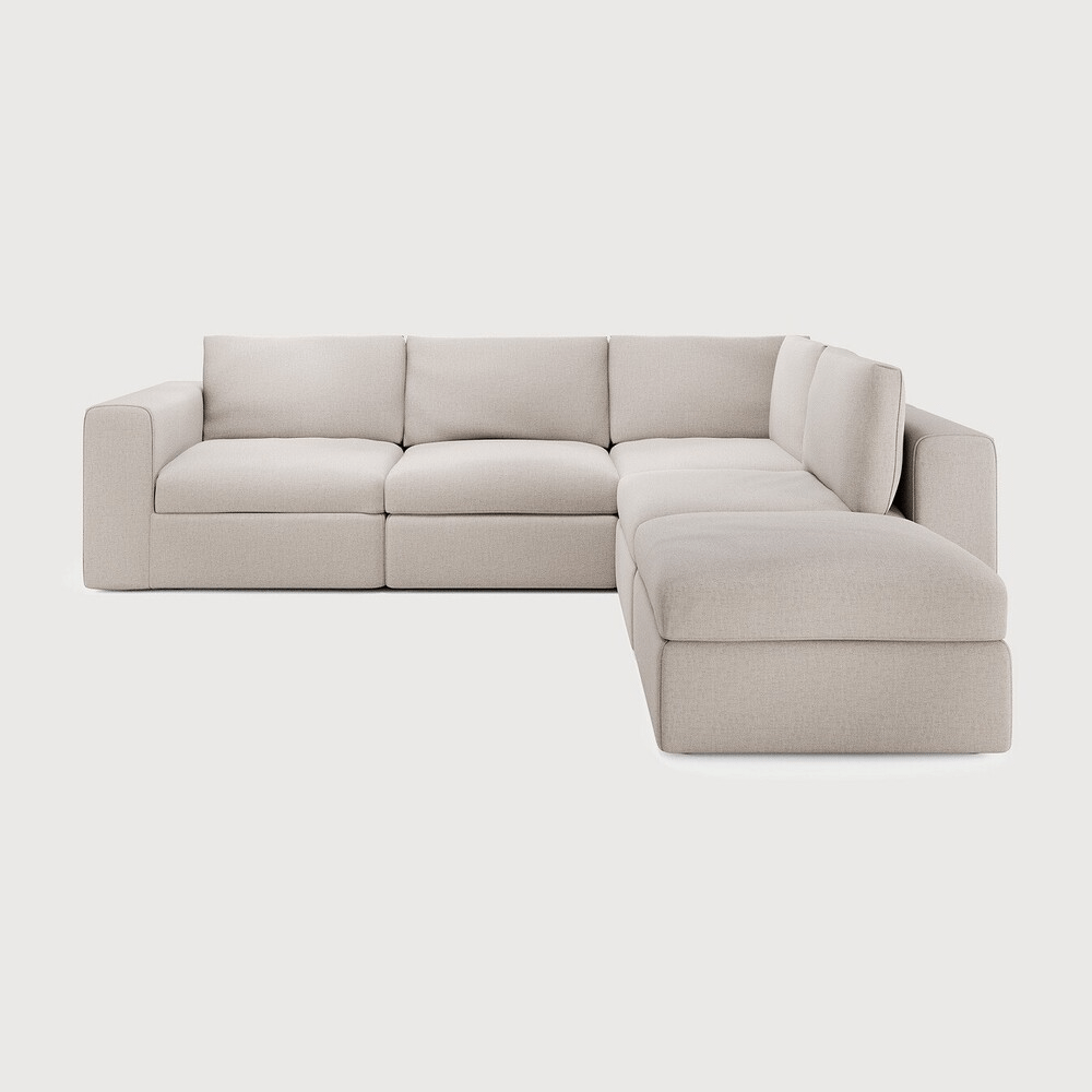 Mellow Modular Sofa Set – Upholstered Sectional with Wooden Legs - Sage InteriorsEthnicraftSofa