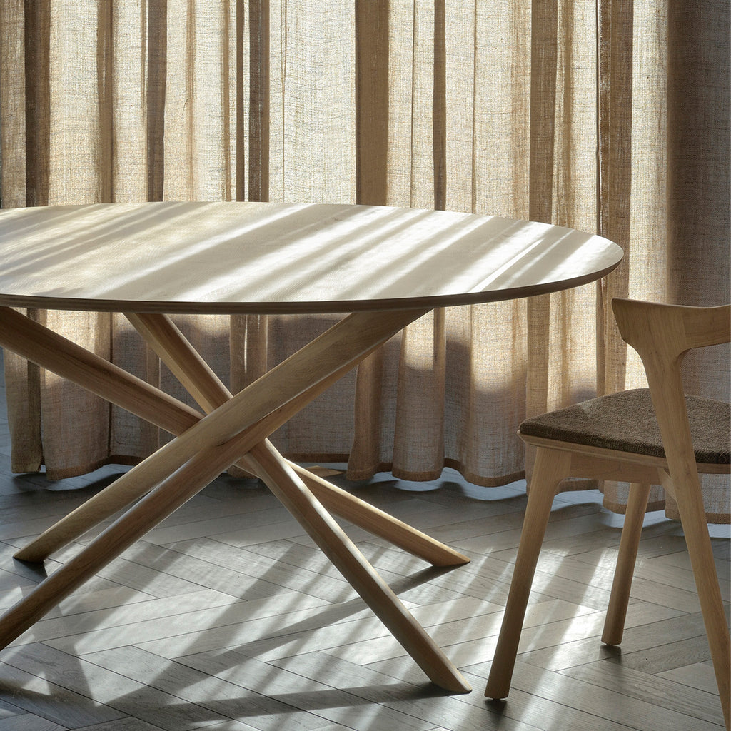 Mikado Round Dining Table, Oak - Sage InteriorsethnicraftDining Table