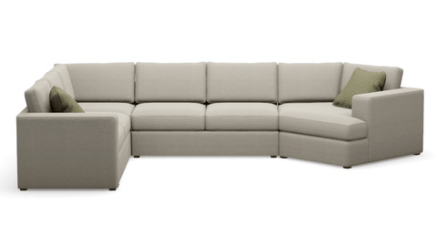 Milford Sectional - Sheryl - Grade 8 Illecebrous, Throw 9 - 191646 Pender, Seat Semi Firm, Leg 132L Big Sur (SUR) - Sage InteriorsSage Interiors