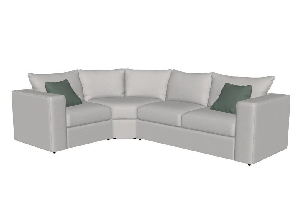 Milford Sectional Sofa - LAF Section, Curved Corner, RAF Loveseat - Body Cover Everett 7 - 499703 - Pillows Linden 8 - 132144 - Sage InteriorsNorwalk