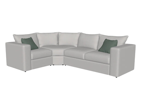 Milford Sectional Sofa - LAF Section, Curved Corner, RAF Loveseat - Body Cover Everett 7 - 499703 - Pillows Linden 8 - 132144 - Sage InteriorsNorwalk