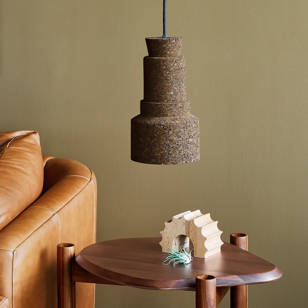 Milton Buoy Pendant Light Sculptural Cork Shade with Floating Cord Suspension - Sage InteriorsSage InteriorsLight