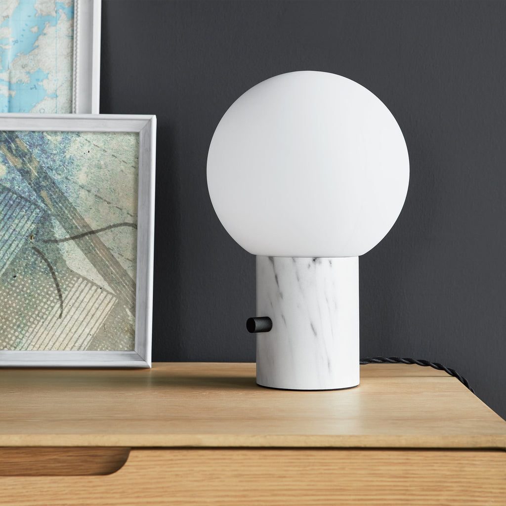 Milton Callisto Table Lamp Globe Shade with Marble Resin Base & Dimmable Switch - Sage InteriorsSage InteriorsLamp