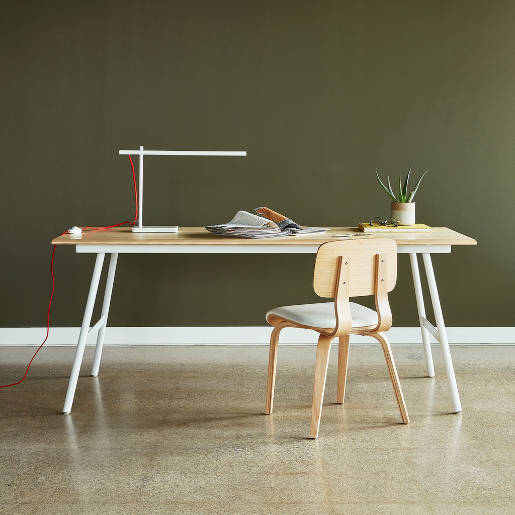 Milton Lewis Task Lamp Marble Base with Red Braided Cord & Dimmable Switch - Sage InteriorsSage InteriorsLamp