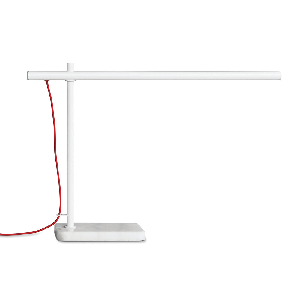 Milton Lewis Task Lamp Marble Base with Red Braided Cord & Dimmable Switch - Sage InteriorsSage InteriorsLamp