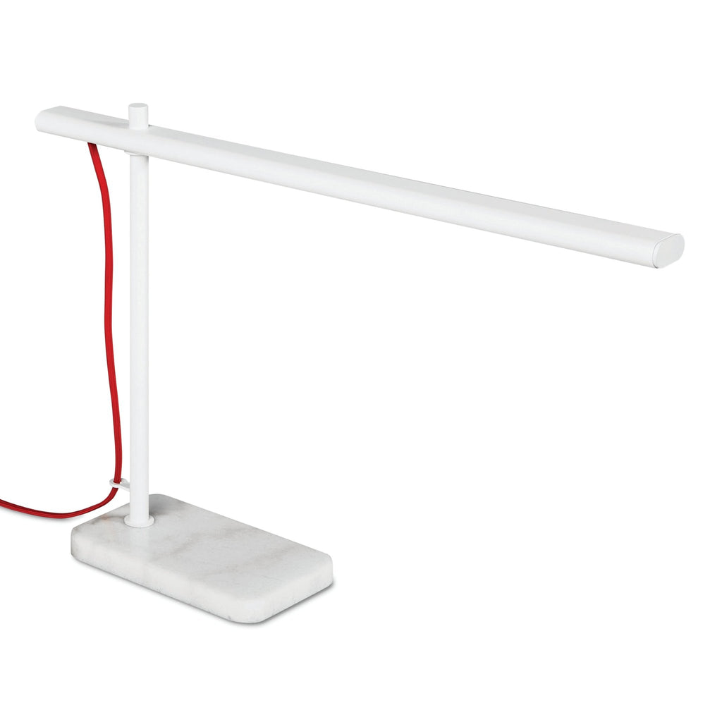 Milton Lewis Task Lamp Marble Base with Red Braided Cord & Dimmable Switch - Sage InteriorsSage InteriorsLamp