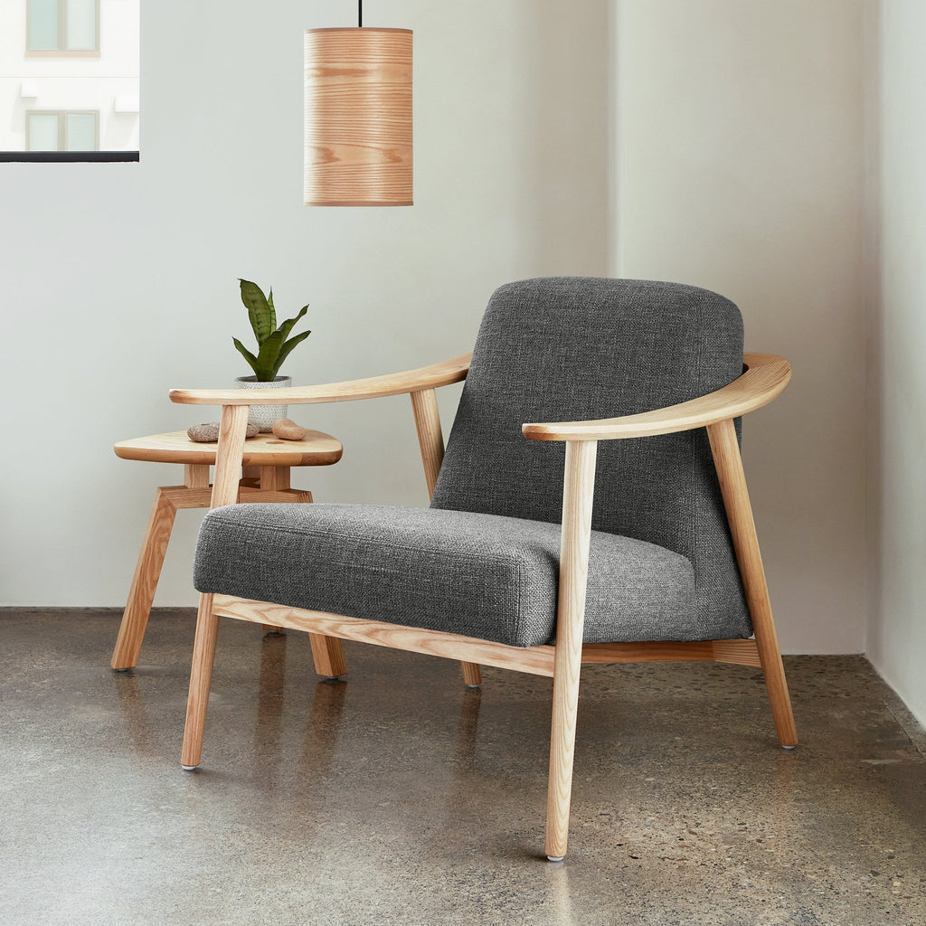 Milton Small Pendant Light Natural Wood Veneer Drum Shade with Black Cord - Sage InteriorsSage InteriorsLight
