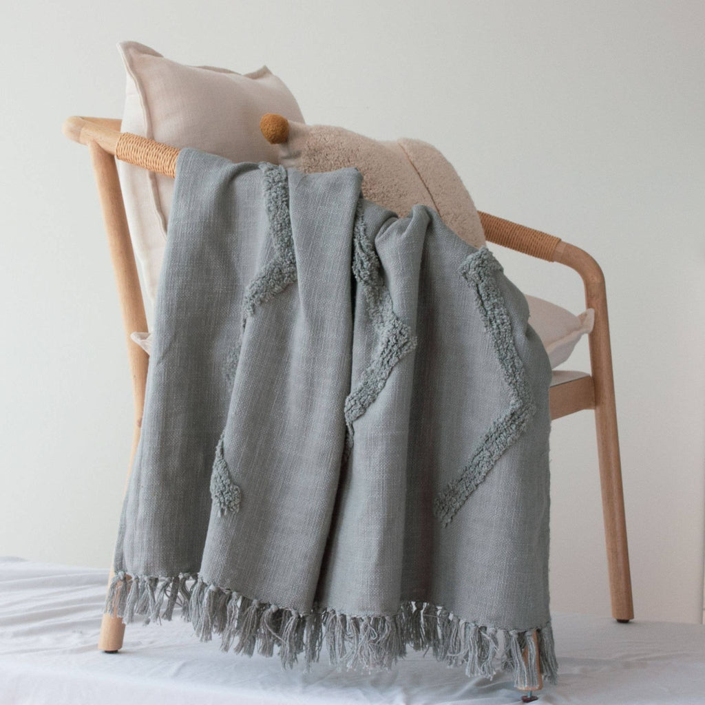 Modern Tribal Tufted Cotton Throw - Sage InteriorsTajik Home LLC