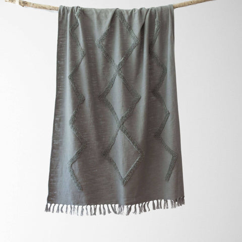 Modern Tribal Tufted Cotton Throw - Sage InteriorsTajik Home LLC