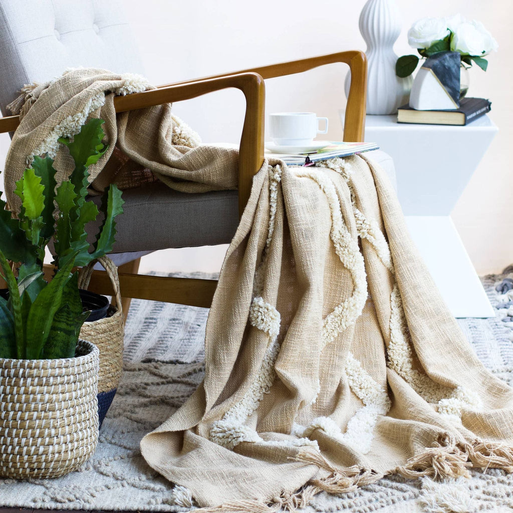 Modern Tribal Tufted Cotton Throw - Sage InteriorsTajik Home LLC