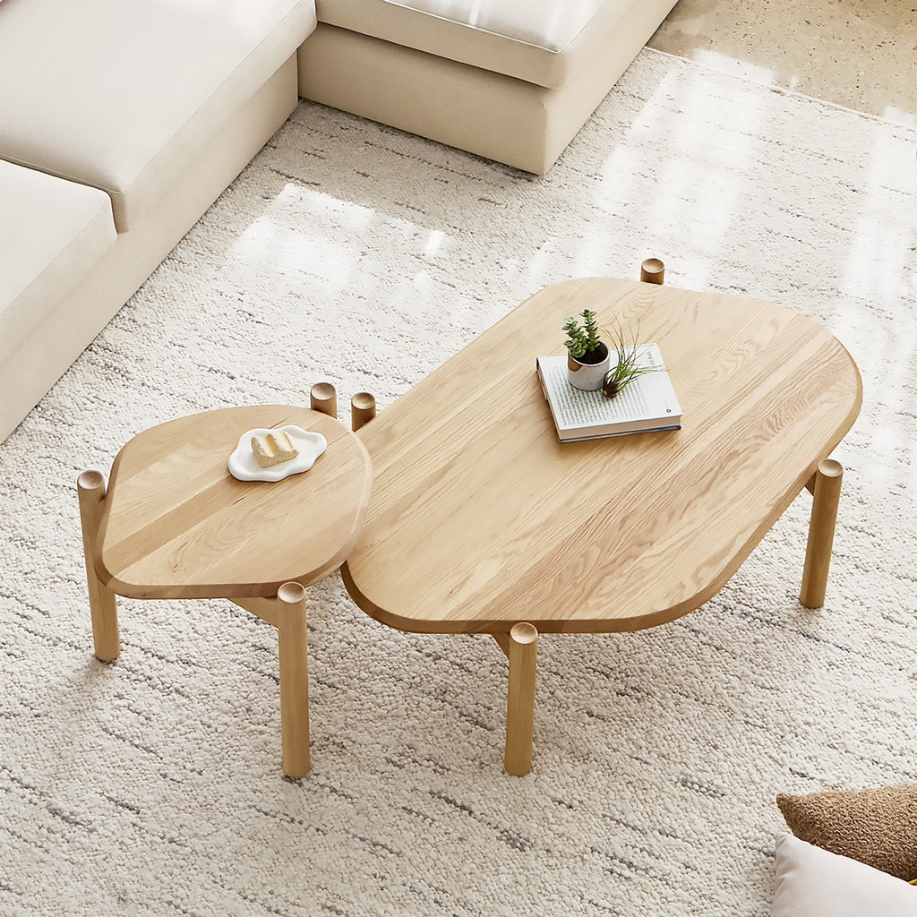 Monarch Coffee Table – Asymmetrical FSC Solid Wood Centerpiece - Sage InteriorsSage InteriorsCoffee Table