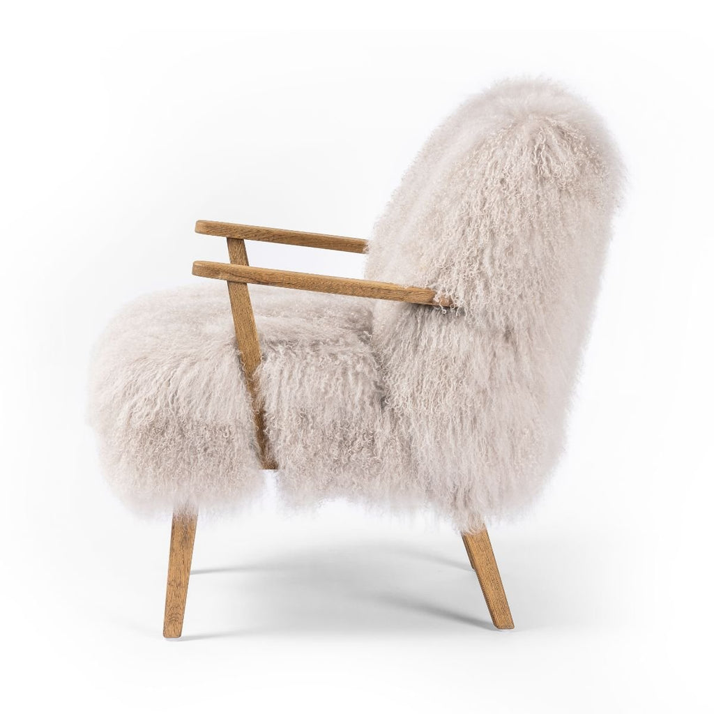 Mongolian Fur Armchair, Taupe - Sage InteriorsFHAccent Chair