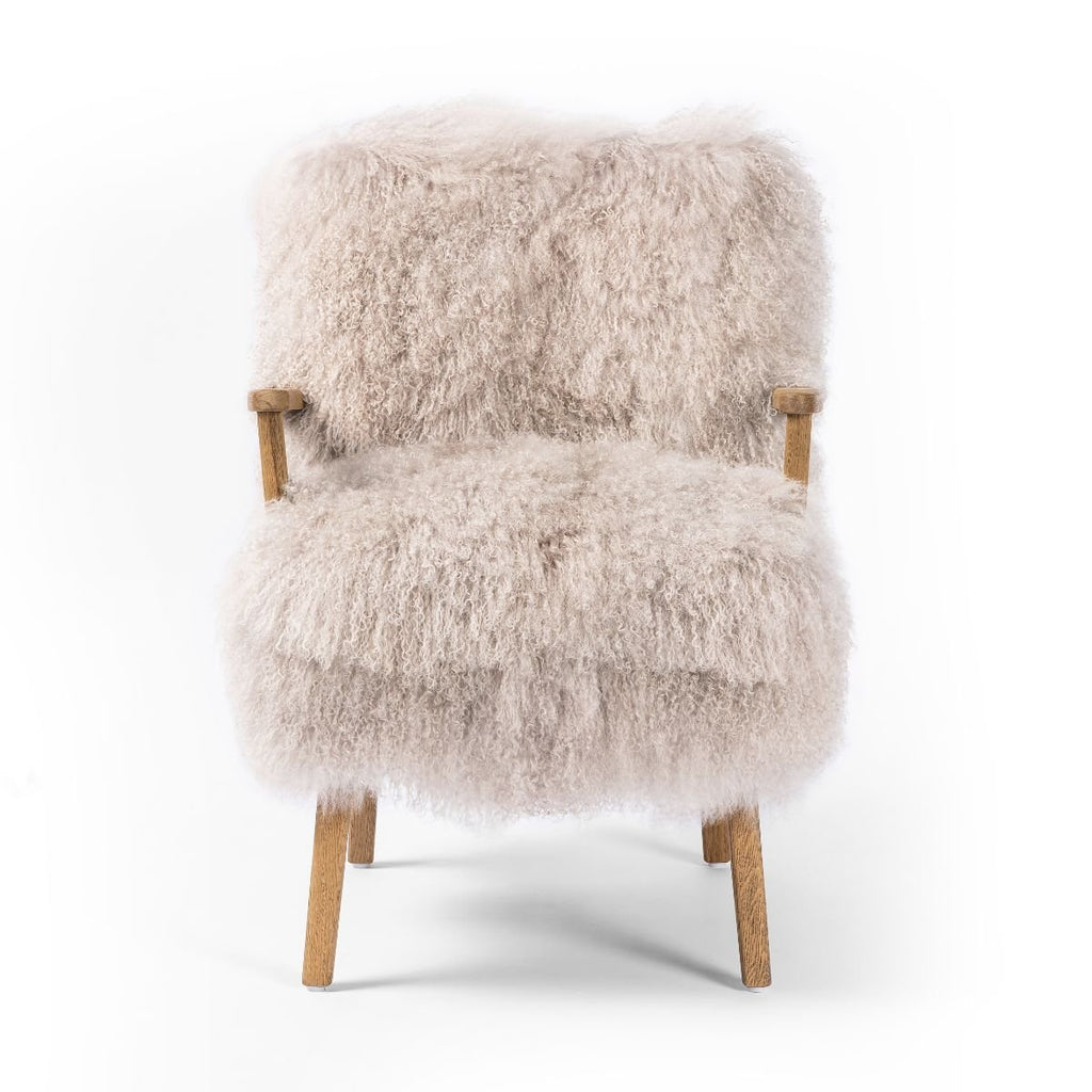 Mongolian Fur Armchair, Taupe - Sage InteriorsFHAccent Chair