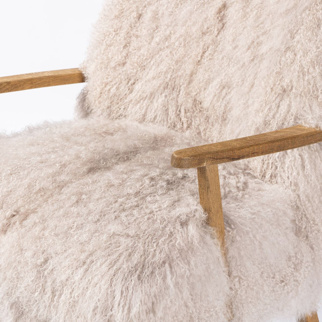 Mongolian Fur Armchair, Taupe - Sage InteriorsFHAccent Chair