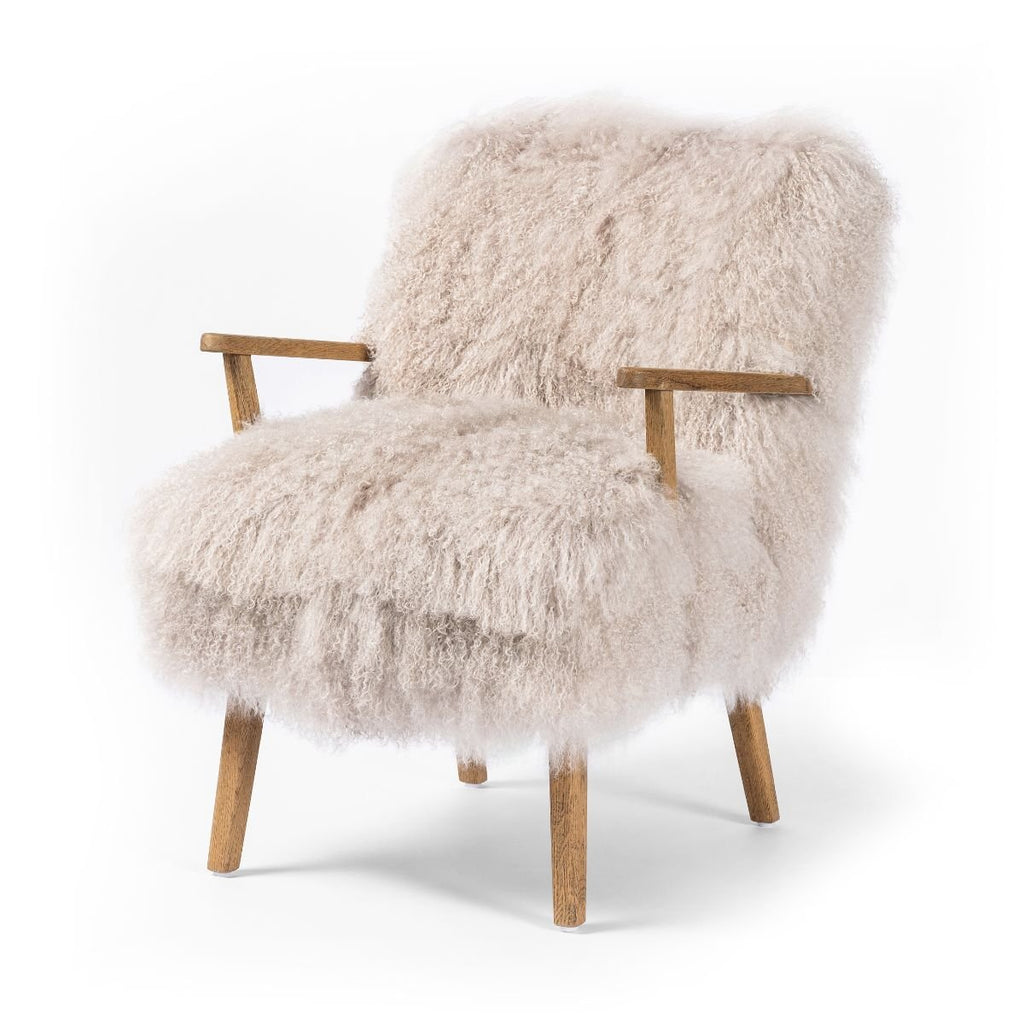 Mongolian Fur Armchair, Taupe - Sage InteriorsFHAccent Chair