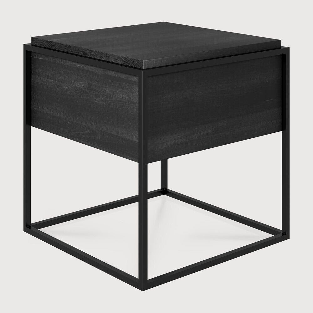 Monolit Bedside Table – Modern Oak & Steel Nightstand by Sage Interiors - Sage InteriorsEthnicraft
