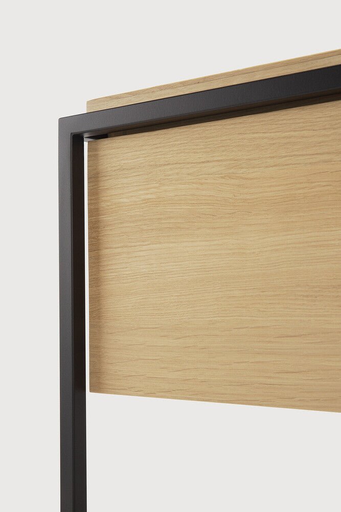 Monolit Bedside Table – Modern Oak & Steel Nightstand by Sage Interiors - Sage InteriorsEthnicraft