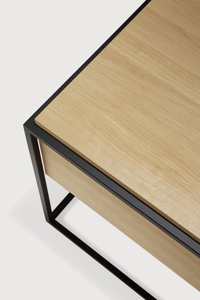 Monolit Bedside Table – Modern Oak & Steel Nightstand by Sage Interiors - Sage InteriorsEthnicraft