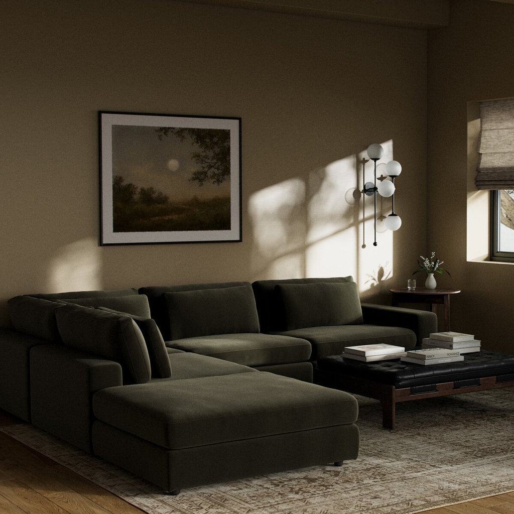 Monroe Modular 4 - Piece Sectional W/ Ottoman - Sage InteriorsFour HandsSectional Sofa Units