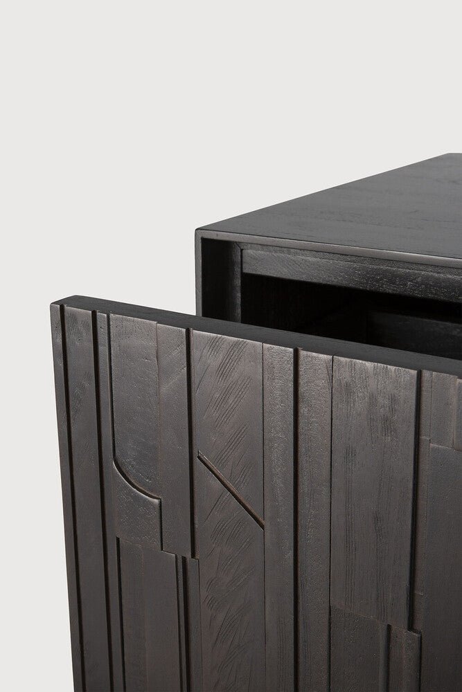 Mosaic Teak TV Cupboard – Sculptural Media Console with Geometric Design - Sage InteriorsEthnicraftConsole