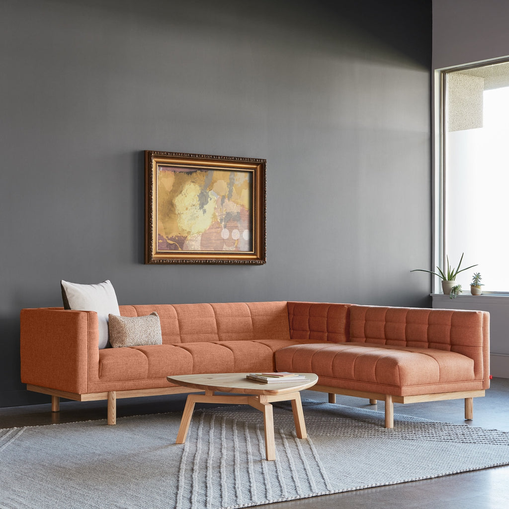 Mulholland Bi - Sectional – Mid - Century Tufted Sectional with Reversible Chaise and FSC Wood Base - Sage InteriorsSage InteriorsSectional