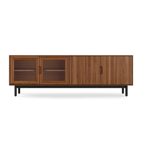 Munro Credenza – Fluted Glass Walnut or Oak Cabinet with Adjustable Shelves - Sage InteriorsSage InteriorsCabinet