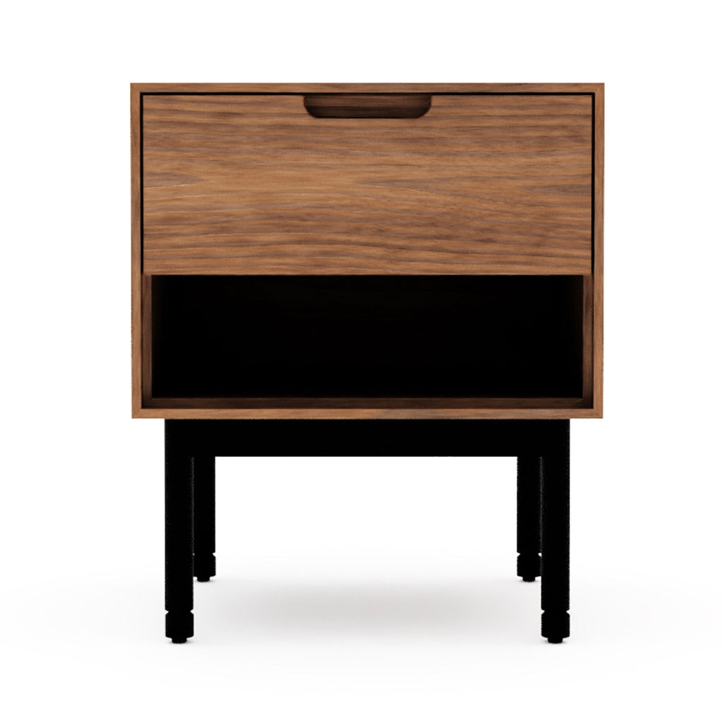 Munro End Table – Walnut or Oak Bedside Table with Drawer and Open Shelf - Sage InteriorsSage InteriorsCabinet