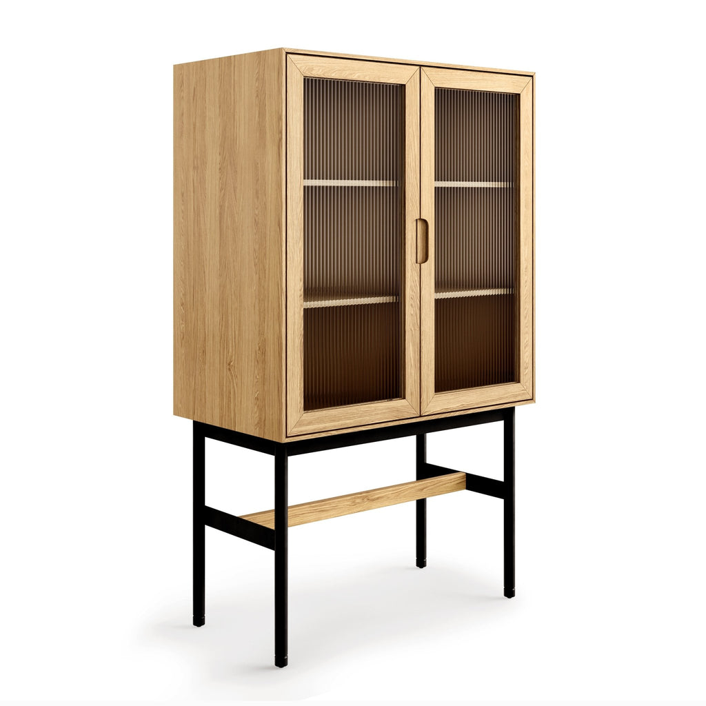 Munro Vitrine – Walnut or Oak Display Cabinet with Glass Doors - Sage InteriorsSage InteriorsCabinet