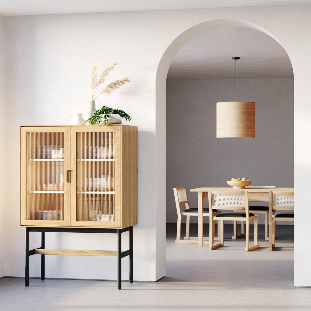 Munro Vitrine – Walnut or Oak Display Cabinet with Glass Doors - Sage InteriorsSage InteriorsCabinet