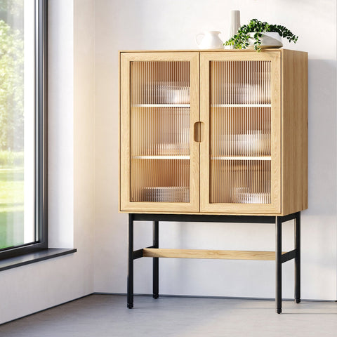 Munro Vitrine – Walnut or Oak Display Cabinet with Glass Doors - Sage InteriorsSage InteriorsCabinet