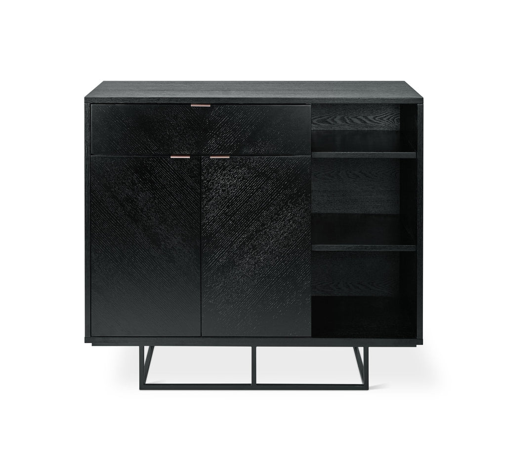 Myles Cabinet – Chevron Oak Storage with Rose Gold Accents - Sage InteriorsSage Interiorscabinet