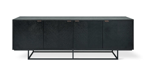 Myles Credenza – Chevron Oak Cabinet with Rose Gold Pulls - Sage InteriorsSage Interiorscabinet