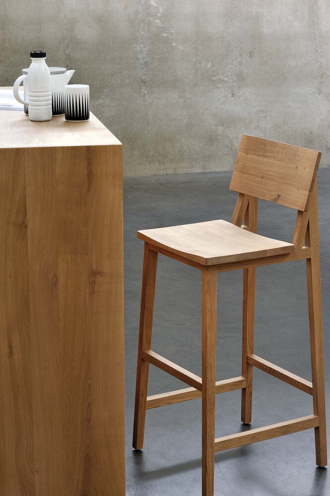 N4 Bar Stool – Sculpted Solid Wood Seating by Sage Interiors - Sage InteriorsethnicraftTable & Bar Stools