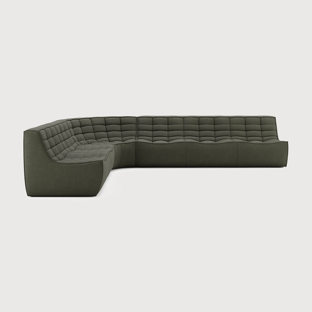 N701 Modular Sofa Set – Combination Lounger with 2 Seater, 90° Round Corner and 3 Seater - Sage InteriorsEthnicraftSofa